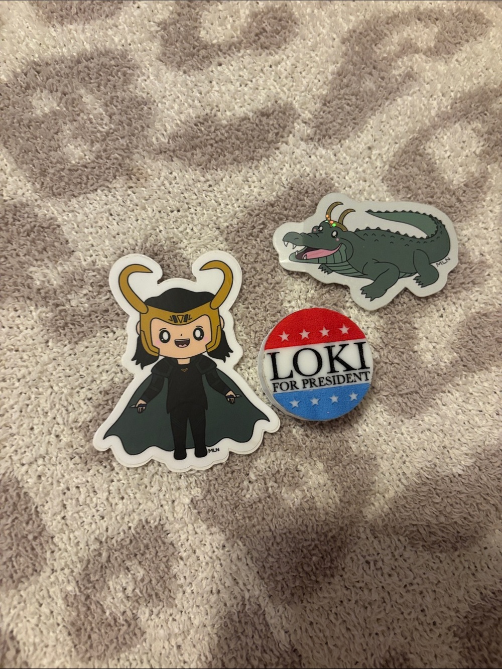 Loki bundle of straw charm and 2 stickers